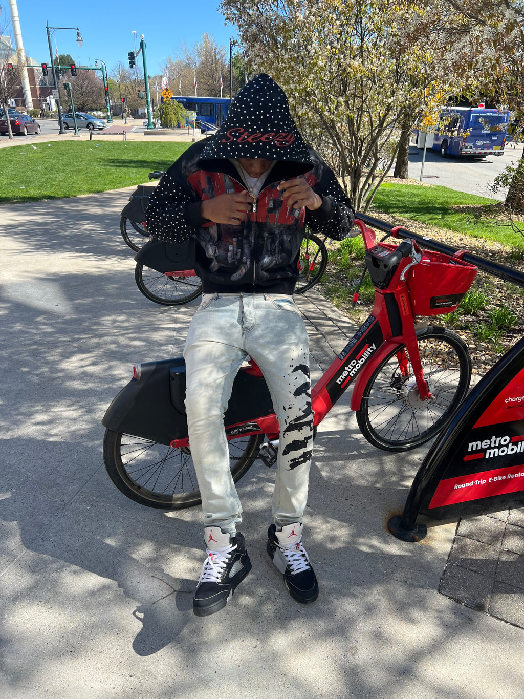 steezy rainstone hoodie