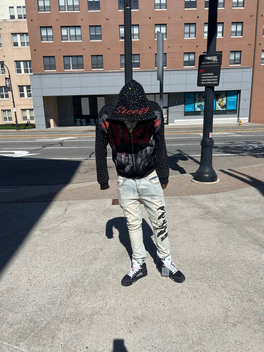 steezy rainstone hoodie